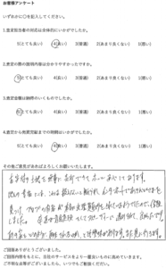 お客様アンケートより－山梨県甲府市－